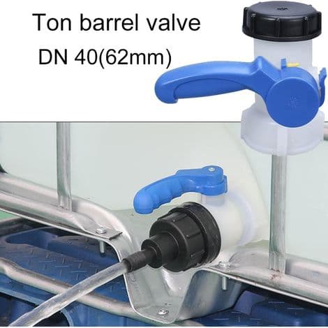 IBC vanntankadapter, IBC tankkran universaladapter DN40 62 mm for tømmeventil, regntank, trommel