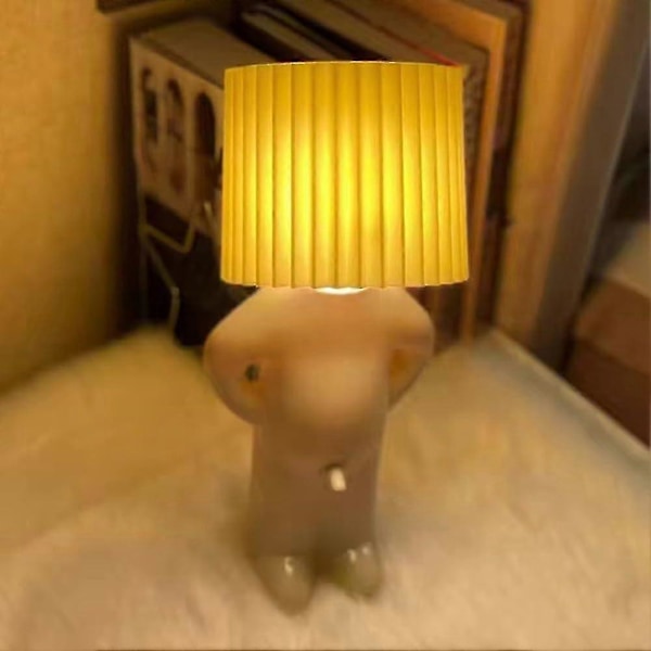 Kreativ Lampa Busig Pojke Blyg Man Liten Nattlampa Heminredning EU-kontakt