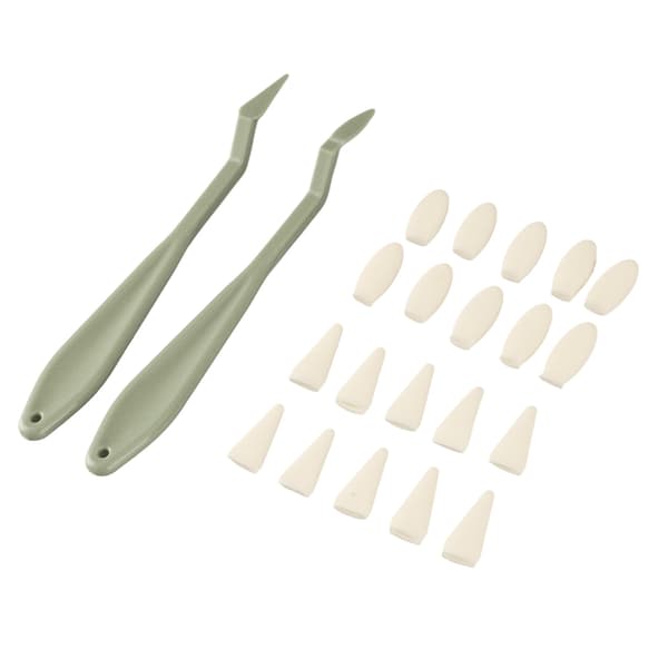 2 Pcs Art Sponge Tools with Plastic Handle, Washable and Replaceable, 20 Refill Heads for Drawing Supplies