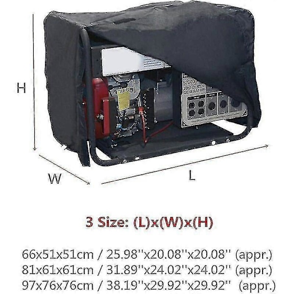 Vandafvisende Beskyttelsesdækning til Generator, 210D Oxford Polyester Beskyttelsespresenning til Generatorer og Strømsystemer (66*51*51cm)