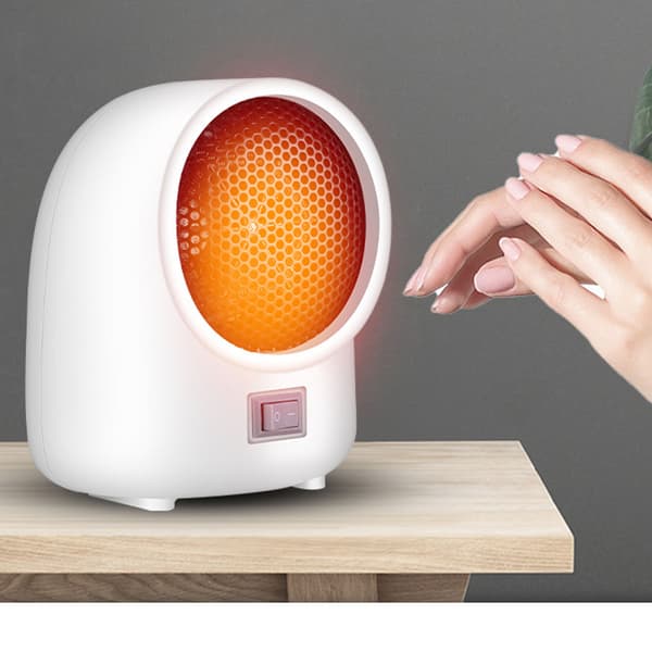 Minivarmer, rask oppvarming, overopphetingsbeskyttelse, hvit EU-plugg 220V for skrivebord