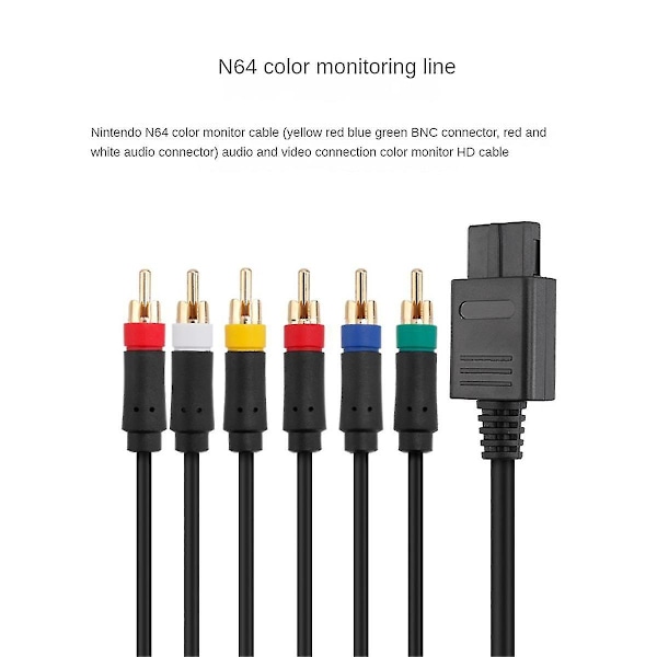 Rgb/rgbs-kabel för N64 Sfc Snes videokonsoler Kompositkabel Stark stabilitet utan Bnc-adapter Banmo