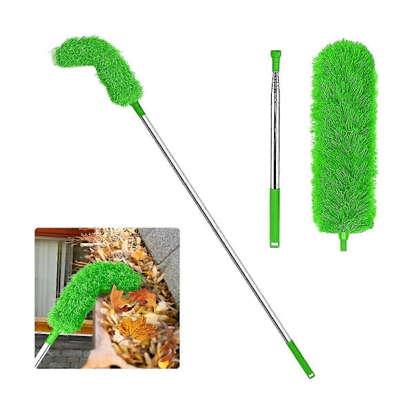 Gutter Cleaning Brush Roofing Tool with Telescopic Extendable Pole 8.2Ft Guard Cleaner Tool Easy Re