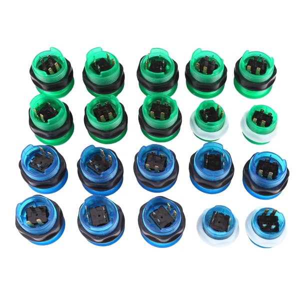 20 DIY Luminous Arcade Buttons, 2 Joysticks, 2 USB Encoder Kits for Custom Game Builds