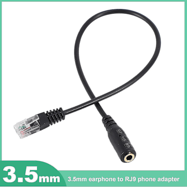 3,5 mm stik til RJ9 til headset til kontortelefonadapterkabel