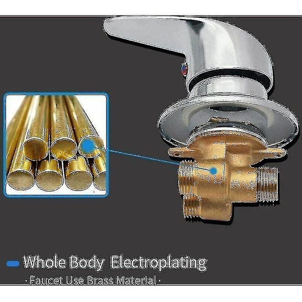 Blandingsbatteri Bruserkabine Messing Bruserarmatur Udløb Diverter Krom Bruser Blandingsbatteri G1/2 Slangetilslutning Kold Og Varmt Vand Blandingsbatteri Bruser Kompatibel Badeværelse