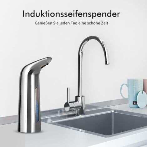 Automatisk sæbedispenser, håndspritpumpe, berøringsfri sæbedispenser (400 ml, sølv)