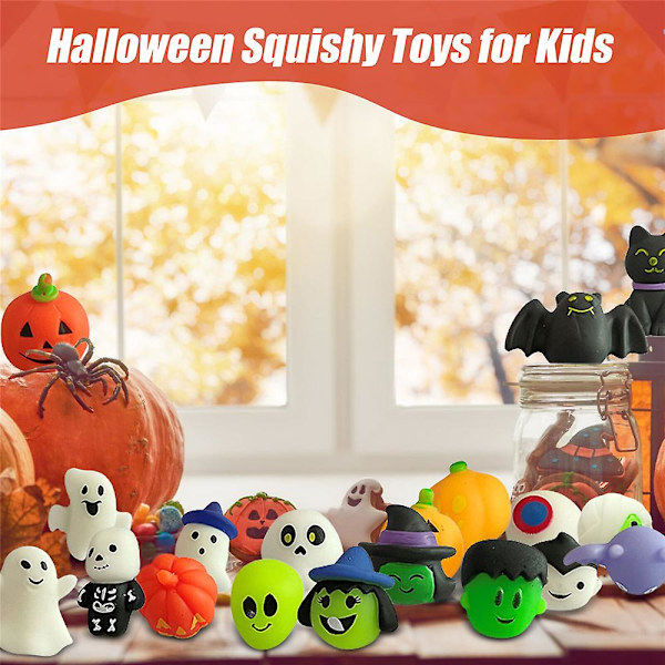 24 st Halloween Mochi Squishy Blind Box Stress Relief Överraskningsleksaker Barnpresenter