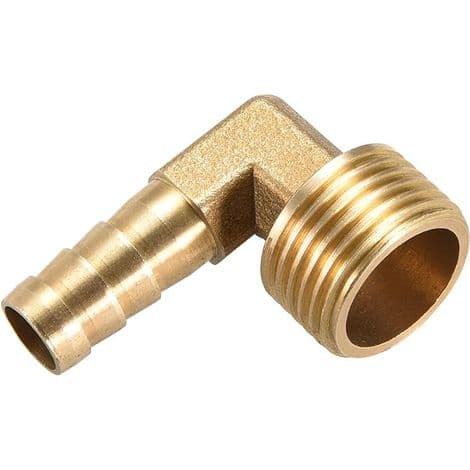90° modhage messing slangefitting, 10 mm albue, 1/2\" udvendigt gevind, 2 stk.