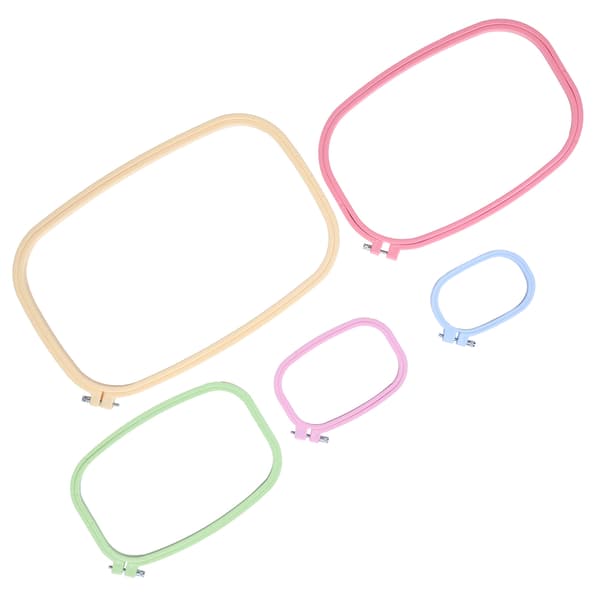 5-pack Square Embroidery Hoops ABS Plastic Cross Stitch Frames for DIY Craft Projects