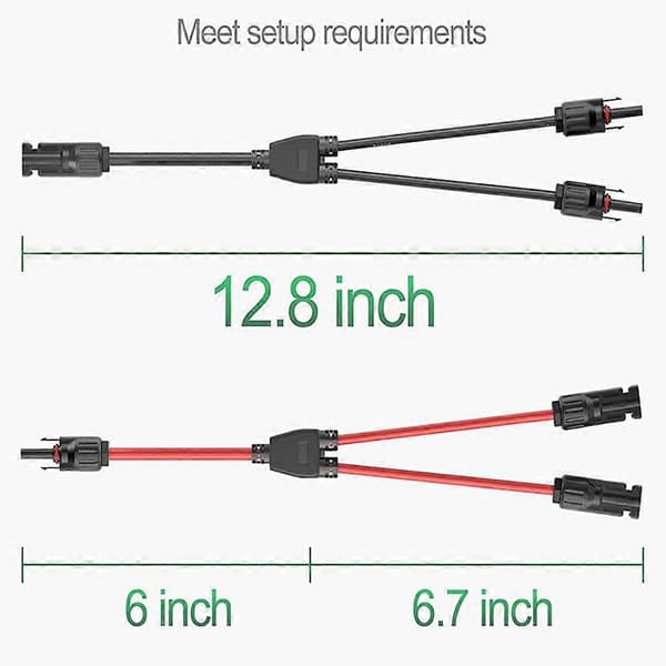 Solar Y Gren Kabel Konnektorer, Solar Kabel Parallel Adapter i Par til Solar Panel, Kabel Tråd Stik