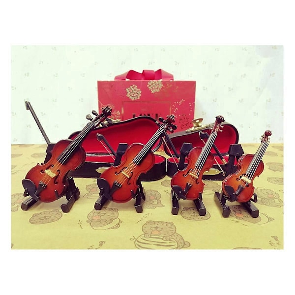 9 cm Mini Musikinstrumenter, Violin Model Ornamenter, Boligtilbehør, Fødselsdags Gaveideer