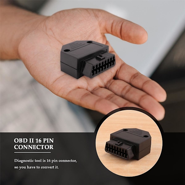 Universal OBD2 OBD II 16-polet stik Diagnostisk værktøj Adapter OBD stik + Hus + Terminal + skruer