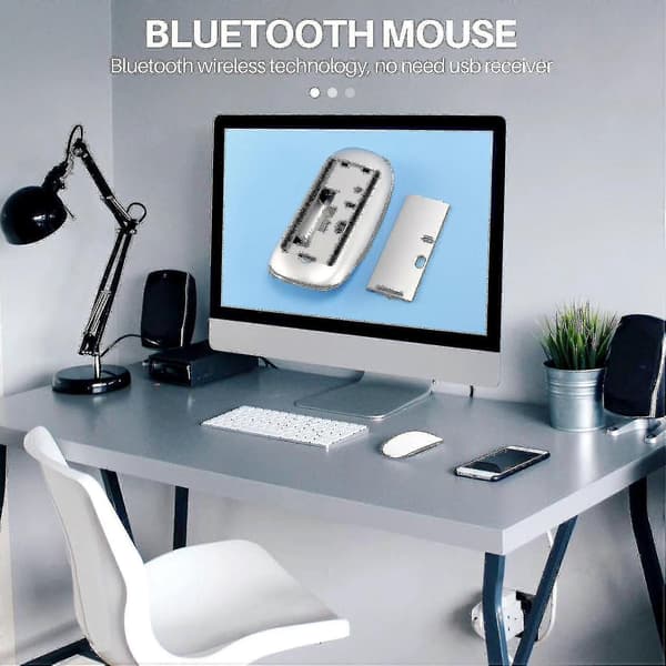 Apple Bluetooth Trådløs Magic Mouse Slim Ergonomisk Oppladbar Datamus