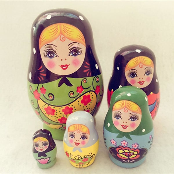 5 stk. Stakkedukker Nesting Dolls Russiske Dukker Nesting Legetøj