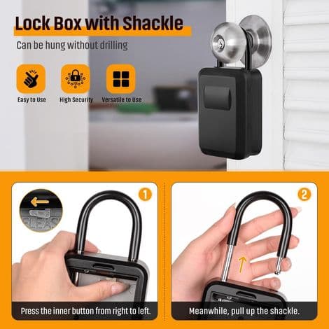 Säker utomhusnyckellåda med kod, väggmonterad design, väggmonterad nyckellåda med lock för inomhus- och utomhusbruk, grå