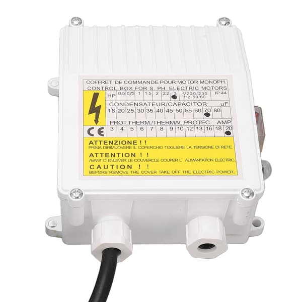 Deep Well Pump Control Box Household 3.0HP Submersible Switch Controller 2.2KW 70uf 20A EU Plug 220V