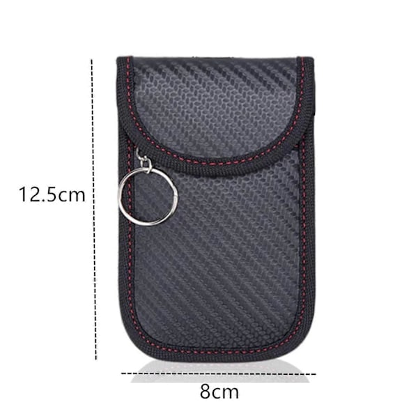 2-pack Kolfiber RFID-blockerande Bilnyckelfodral Signalblockerande Väska Stöldskyddsfodral