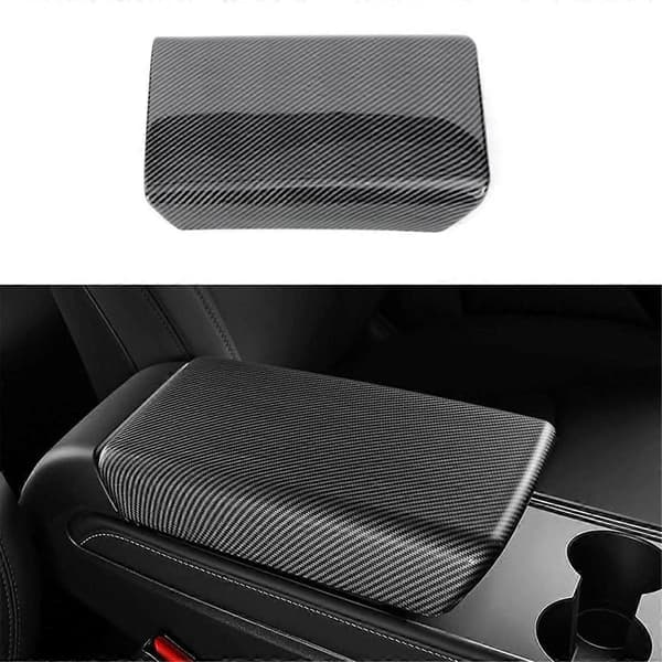 Midtkonsoll Armlene Boks Deksel Interiørtilbehør Beskyttende for Model 3 2024 ABS Karbonfiber