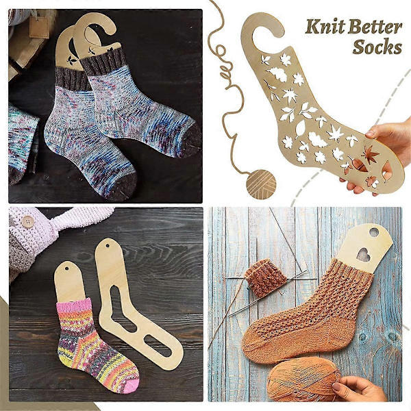 6 st Träsockblockare för Stickning, Justerbara Sockblockare för Stickblockare Stickning Virkning S