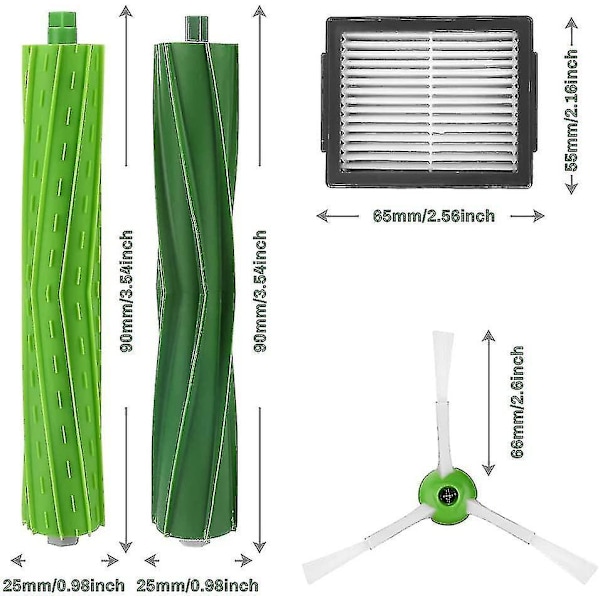 Reservedele til Roomba I7 I7 + / I7 Plus E5 E6 E7, Robot Reservedele Tilbehør med 3 filtre