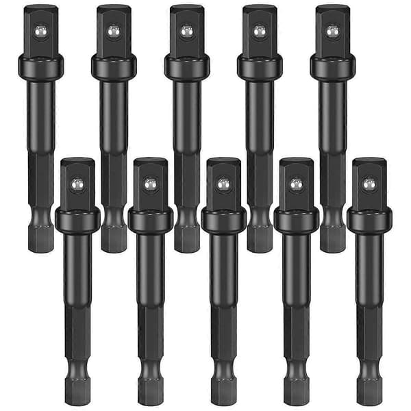 3/8 Impact Adapter, 10-pakning 3/8 Socket Adapter 1/4 tomme til 3/8 Socket Adapter Kit for Impact Driver