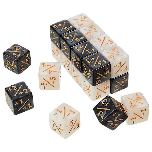 24 Terninger Tellere Token Terninger Lojalitet Terninger Marmor D6 Terninger Kvadrat Kompatibel med ,,Kortspill