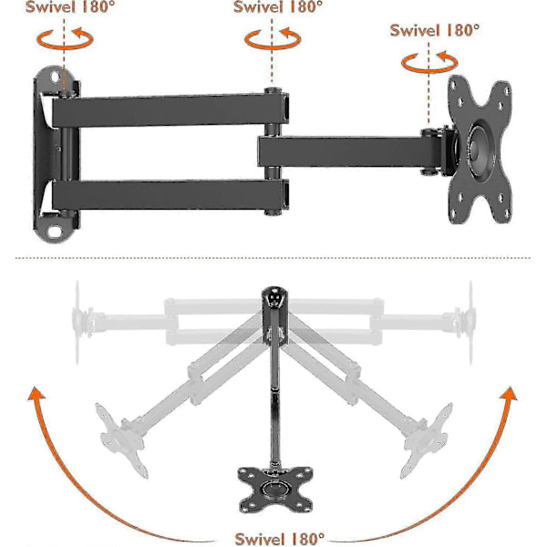 LCD Husbil/Husvagn TV Fäste Aluminium Väggfäste Arm Anti-skak