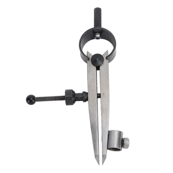 Flat Leg Spring Caliper 75mm Adjustable Lockable Steel Circle Divider with Pencil Case