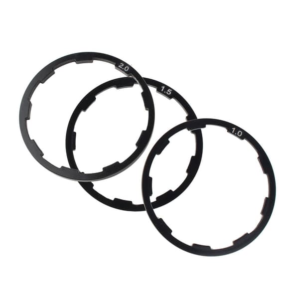Afstandsringe til cykelnav – 3 stk (1 mm, 1,5 mm, 2 mm)
