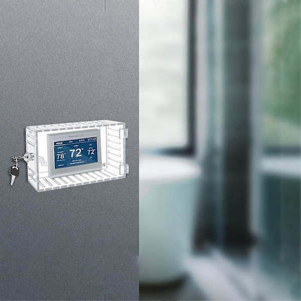 Universal Termostat Låsbox med Nyckel, Klar Stor Termostatskydd för Termostat på Väggen, Termostatskydd Passar Termostater 7H X 4.5W Tum eller Mindre