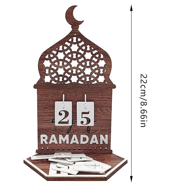 Ramadan Kalender Eid Dekoration DIY Ramadan Dekoration Lavet af Træ Ramadan Kalender Nedtællingskalender Ornament