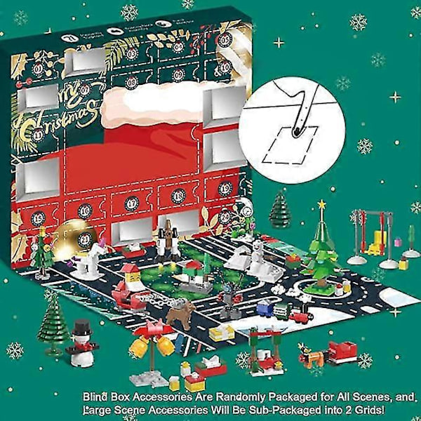 24 Overraskelser Julebygninger Jul Serie Arkitektur Byggekit Klemmeklodser Modelbyggeri Konstruktion Legetøj Blind Box Legetøj