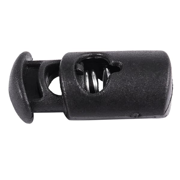 Diameter 8 mm hull, snorstopper snørestropper karabinkrok, svart, 10 stk
