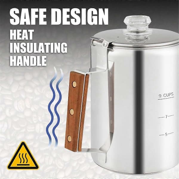 Kaffeperkolator til Komfur til Camping, Perkolator Kaffekande Rustfrit Stål Kaffemaskine Camping