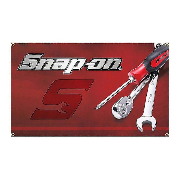 90x150cm Snap On Autotyökalut Lippu Polyesteri Painettu Autotallin Koristebanneri Seinävaate