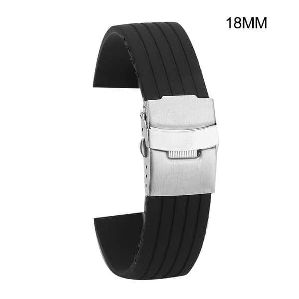 Universal Adjustable Silicone Watch Strap Replacement Accessory (18mm)