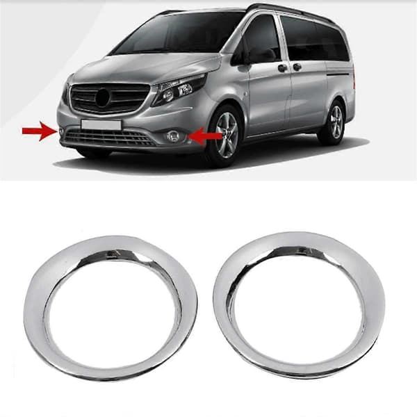 Bil Front Støtfanger Side Tåkelys Trim Ramme for W447 2014-2020 Krom Tåkelys Deksel