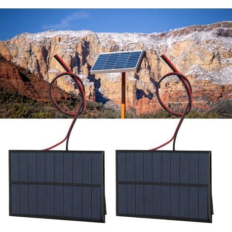 2-pakning mini solcellepanel, høykvalitets polysilisium solcellepanel, høyeffektivt, praktiske hagelys, mye brukt til plenlys, 5V 250mA