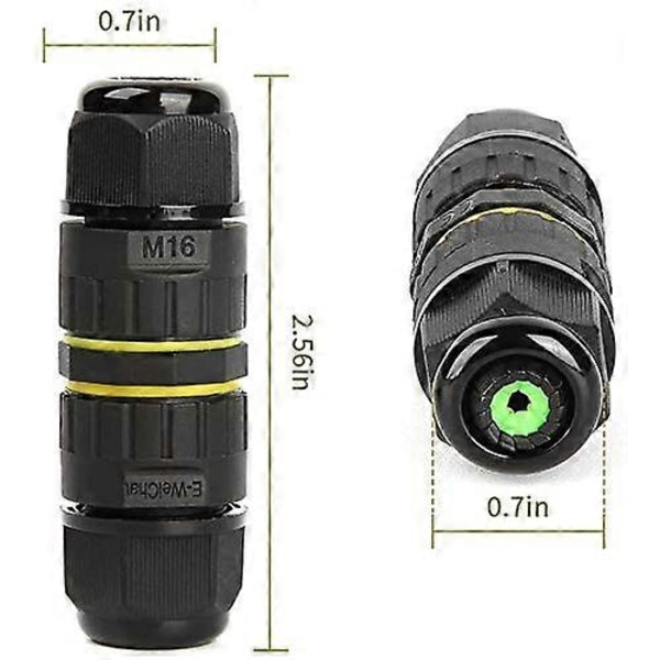 Vanntett Koblingsboks/ 3 stk IP68 Vanntett Kabelkobling/Ekstern Mantelkobling/Maks 10mm Kabelkobling/Værbestandig Utendørs Tilkoblingsboks