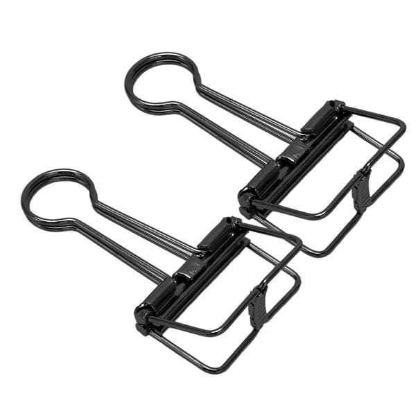 50-pack metal binder clips, hollow black paper clips for documents, reports and test papers