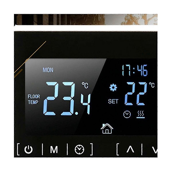 LCD Touchscreen Termostat Programmerbar Elektrisk Gulvvarmesystem Termoregulator AC 85-250V(bl