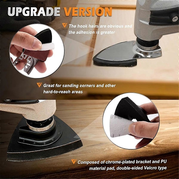 208 st Oscillerande Verktyg Slippapper Kit, med Triangel Slippapper och Finger Slippapper, för Finslipning av Trä