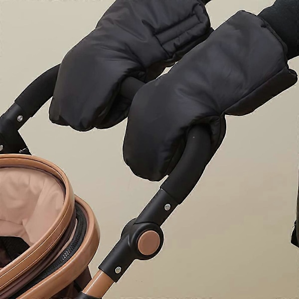 Piao Black 1 Par Strollerhandskar Universal Vagn Handmuffar, Anti-Frost Vagn Vantar Vagn Utrustning Shopping Cart Handvärmare Vattentät Vinte