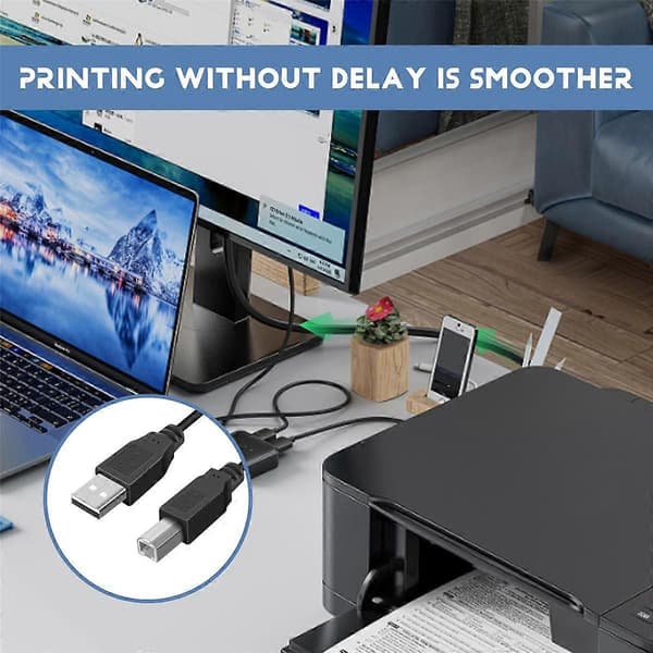 För USB 2.0 Skrivarkabel A-B 1.8M
