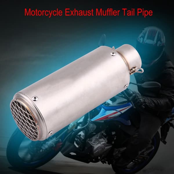 Universal Silver Motorcycle Exhaust Muffler Tail Pipe