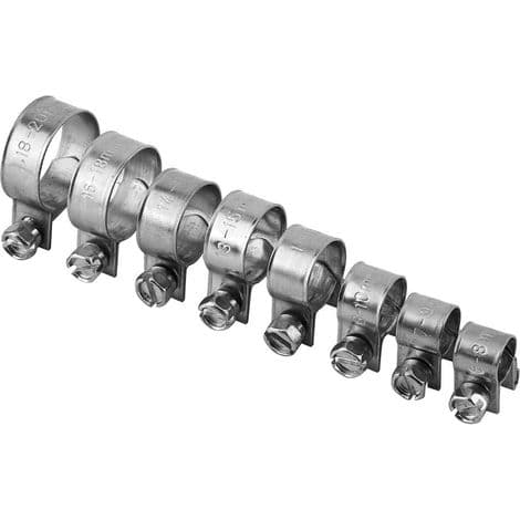 10 stk. mini sanitærklemmer i 304 rustfrit stål (13-15 mm)
