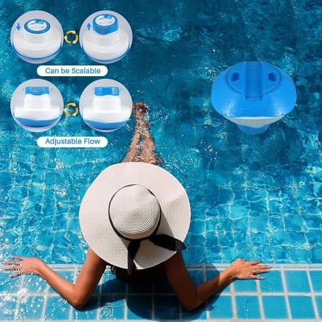 Flydende dispenser, flydende dispenser til klortabletter til swimmingpools, spabade, boblebade og springvand
