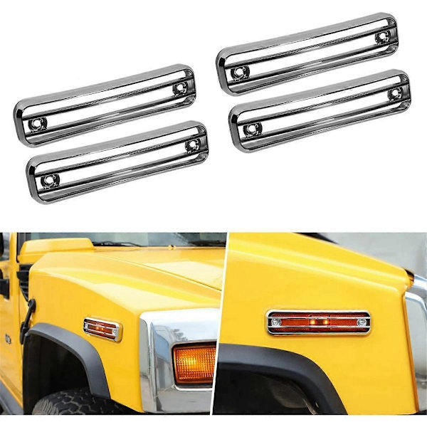 Side Marker Guard Trim Side Light Protector Cover til H2 2003-2009 Tilbehør - 4 pak