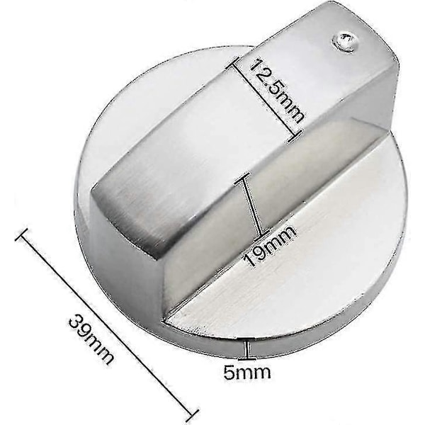 6 stk. Universelle Metallkontrollknapper Gasskomfyrknapper 6mm Universelle Kontrollknapper Komfyrknapper for Gasskomfyr Kokeplate Ovn -eyzi JST.14